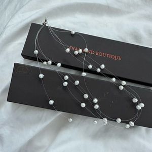 Diamond Boutique Floating Pearl Necklace